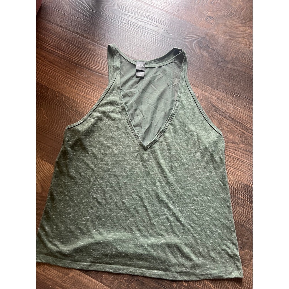 Victoria Sport‎ Womens Medium Olive Green V-Neck Mesh Back Racerback Tank Top